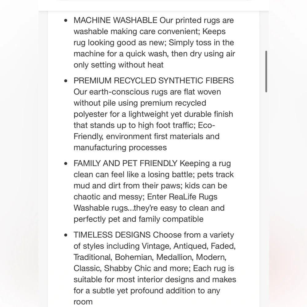 REALLIFE RUGS NWT Machine Washable Padded Joy Area Rug -Beige/Ivory -3x5 - Picture 6 of 10